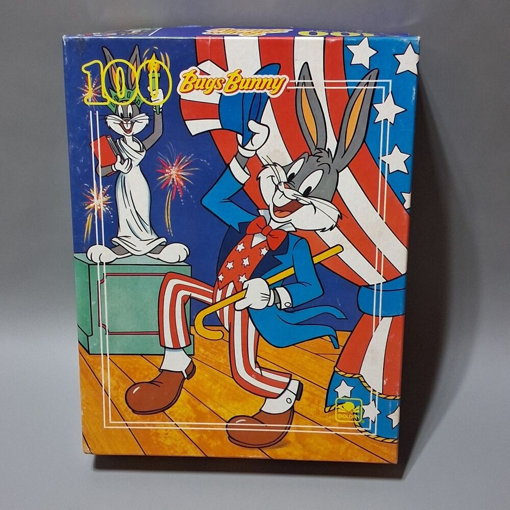 Golden Bugs Bunny Puzzle 100 Piece Looney Tunes Patriotic 1990 Complete